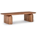 Chloe Rectangular Coffee Table, Umber Pottery Brown-Furniture - Accent Tables-High Fashion Home