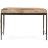 Achen Hide Bench, Blonde-Furniture - Benches-High Fashion Home