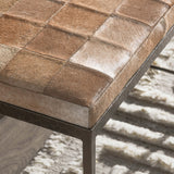 Achen Hide Bench, Blonde-Furniture - Benches-High Fashion Home