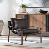 Morgan Leather Chair, Truffle Brown-Furniture - Chair-High Fashion Home