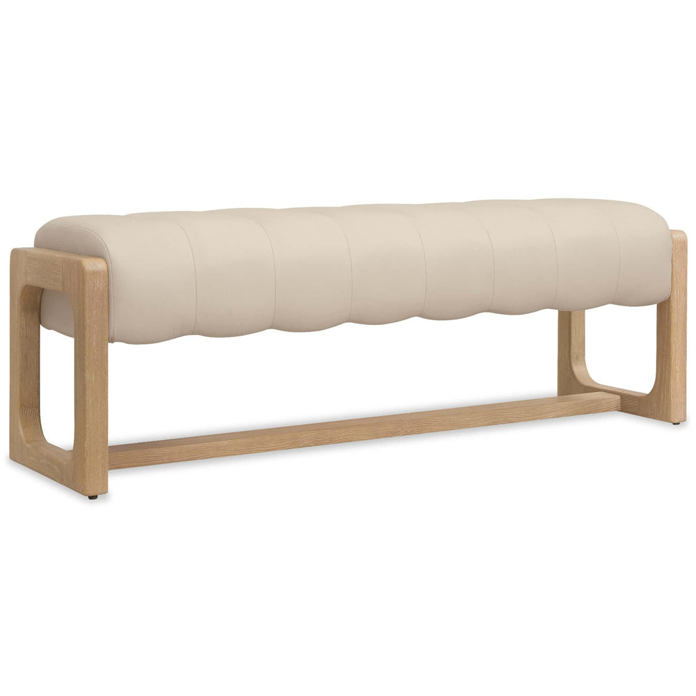 Banyon Bay Leather Bench, Sunbleached-Furniture - Benches-High Fashion Home