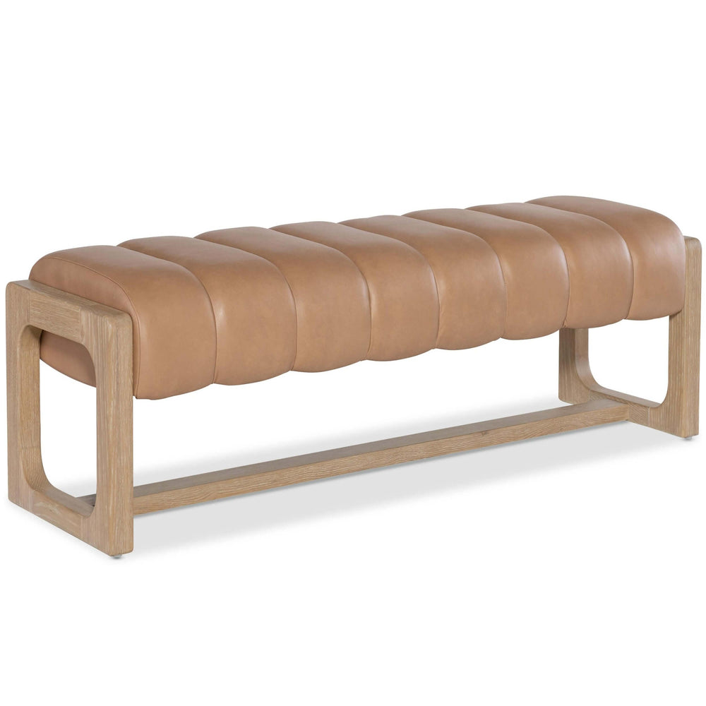 Banyon Bay Leather Bench, Toast-Furniture - Benches-High Fashion Home
