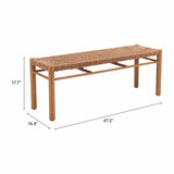Iska Bench, Natural-Furniture - Outdoor-High Fashion Home