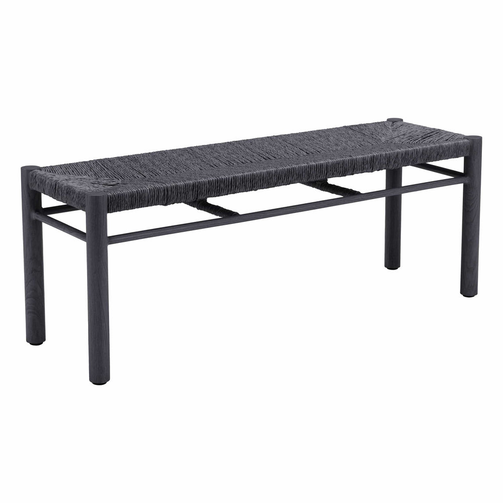 Iska Bench, Black-Furniture - Outdoor-High Fashion Home
