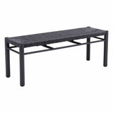 Iska Bench, Black-Furniture - Outdoor-High Fashion Home