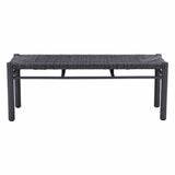 Iska Bench, Black-Furniture - Outdoor-High Fashion Home