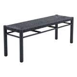 Iska Bench, Black-Furniture - Outdoor-High Fashion Home