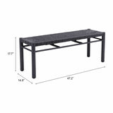 Iska Bench, Black-Furniture - Outdoor-High Fashion Home