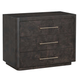 Marshall 3 Drawer Nightstand, Chocolate Burl-Furniture - Bedroom-High Fashion Home