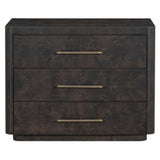 Marshall 3 Drawer Nightstand, Chocolate Burl-Furniture - Bedroom-High Fashion Home
