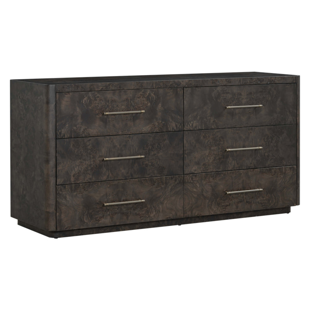 Marshall 6 Drawer Dresser, Chocolate Burl-Furniture - Bedroom-High Fashion Home
