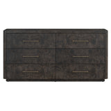 Marshall 6 Drawer Dresser, Chocolate Burl-Furniture - Bedroom-High Fashion Home