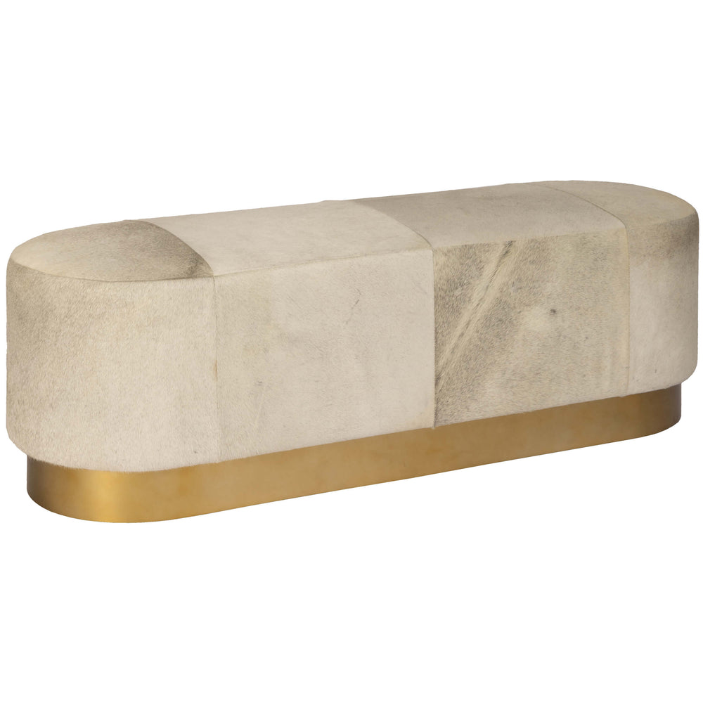 Jordan Leather Bench, Frosted Hide-Furniture - Chair-High Fashion Home
