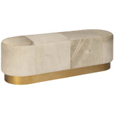 Jordan Leather Bench, Frosted Hide-Furniture - Chair-High Fashion Home
