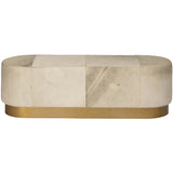 Jordan Leather Bench, Frosted Hide-Furniture - Chair-High Fashion Home