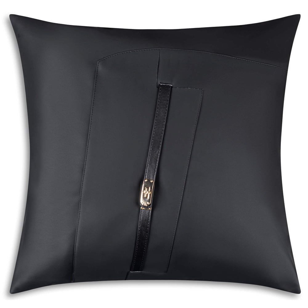 Atlas Buckle Pillow, Black-Accessories-High Fashion Home