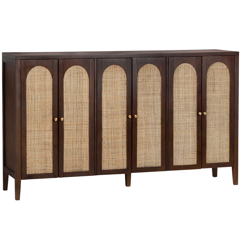 Acadian 6 Door Cabinet, Brown-Furniture - Storage-High Fashion Home