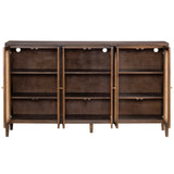 Acadian 6 Door Cabinet, Brown-Furniture - Storage-High Fashion Home