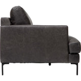 Ansel Leather Sectional, Marseille Black