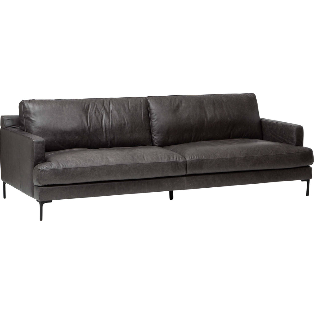 Ansel Leather Sofa, Marseille Black – High Fashion Home