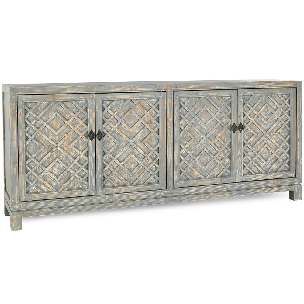 Antiqua 4 Door Cabinet, Antique Blue