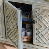 Antiqua 4 Door Cabinet, Antique Blue