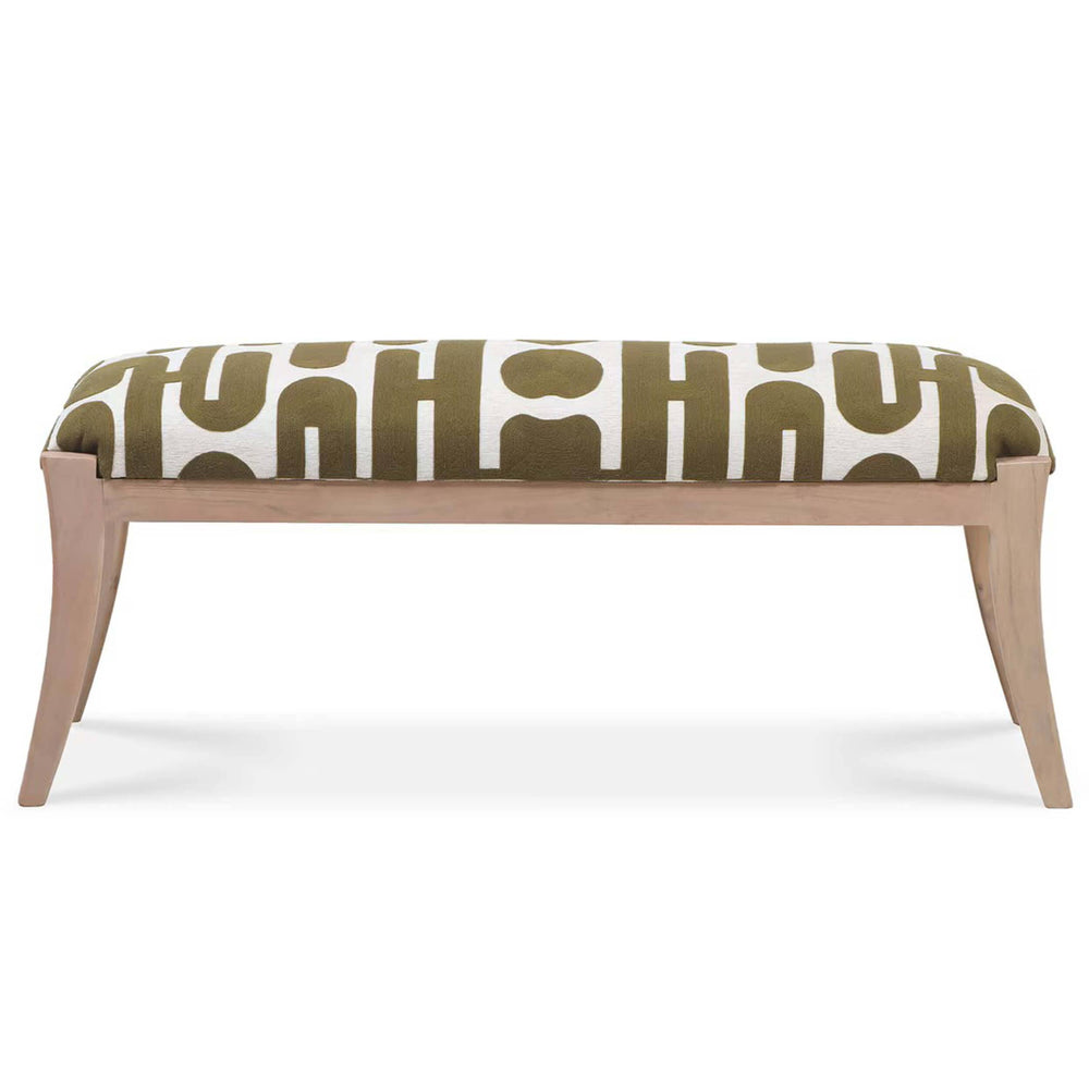 Arielle Bench, Olive/White-Furniture - Benches-High Fashion Home