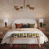 Arielle Bench, Olive/White-Furniture - Benches-High Fashion Home