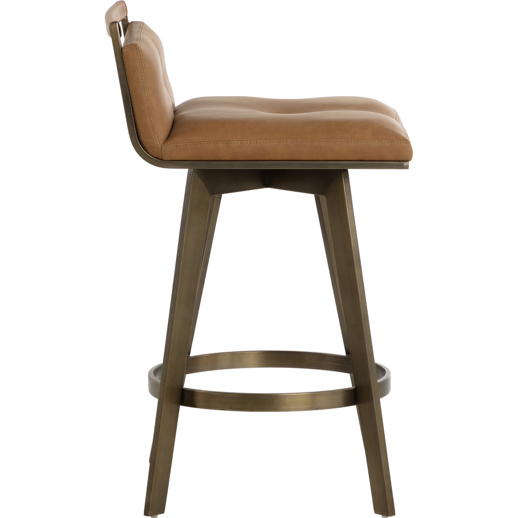 Arizona Swivel Counter Stool, Miliken Cognac – High Fashion Home