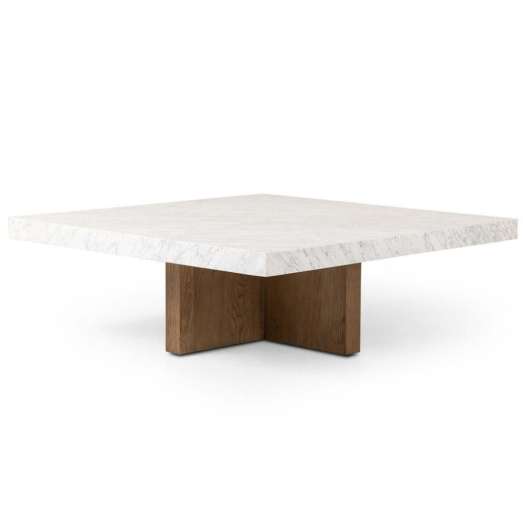 Bellamy Square Coffee Table, White Marble by Four Hands – High Fashion Home