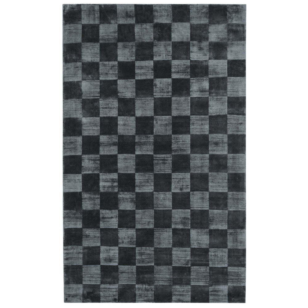 Berlin Check Rug, Ink Blue
