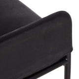Brickel Leather Bench, Heirloom Black-High Fashion Home