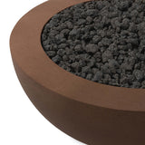 Bronson Outdoor Fire Table, Clay Concrete by Four Hands-Furniture - Outdoor-High Fashion Home