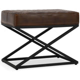 Bruno Leather Stool, Brown-Furniture - Chairs-High Fashion Home