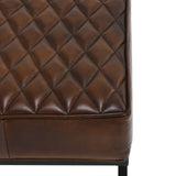 Bruno Leather Stool, Brown-Furniture - Chairs-High Fashion Home