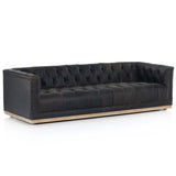 Maxx Leather Sofa, Destroyed Black by Four Hands
