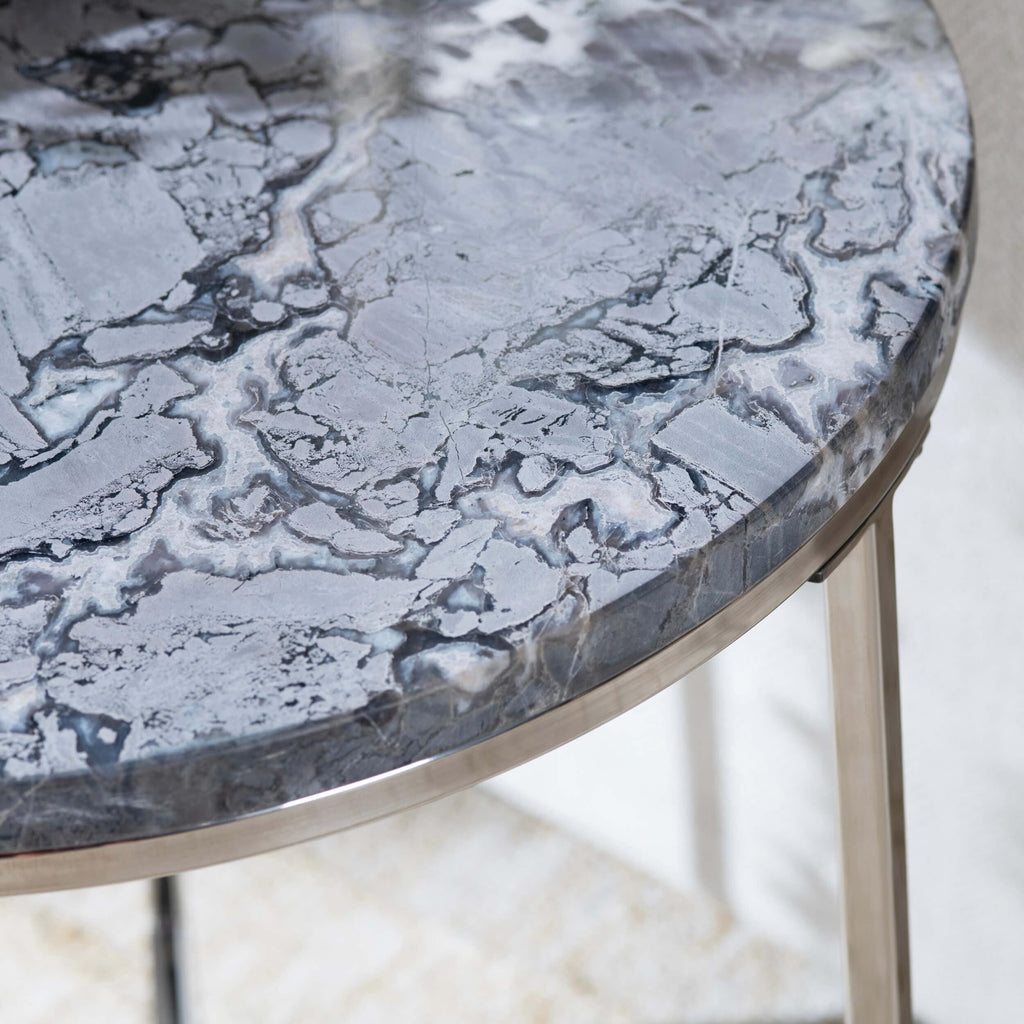 Orion Accent Table, Blue High Fashion Home