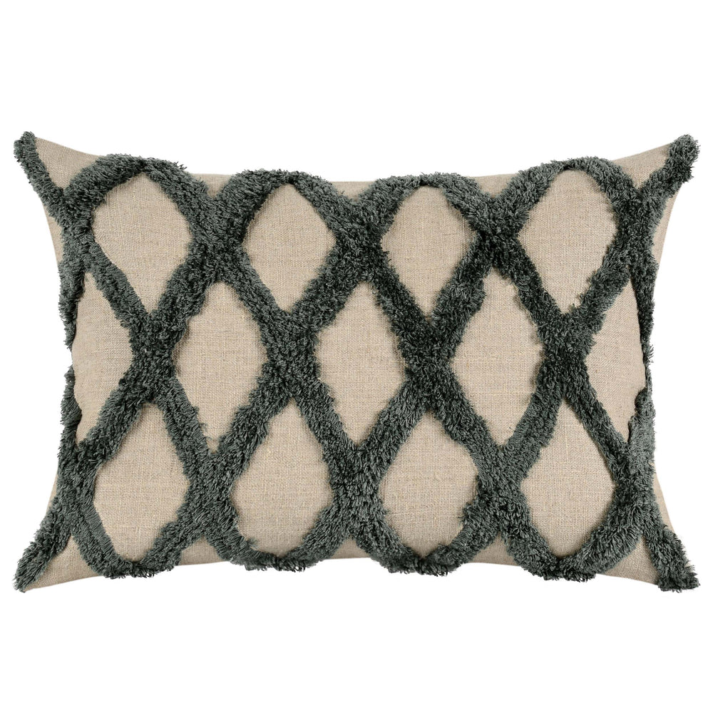 Caro Lumbar Pillow, Forest Green