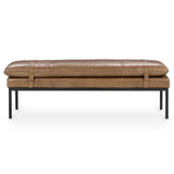 Celiah Leather Bench, Tan