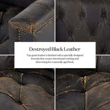 Maxx Leather Sofa, Destroyed Black by Four Hands