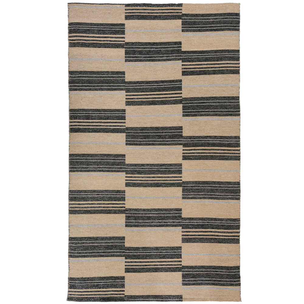 Colton Stripe Outdoor Rug, Charcoal Stripe-Rugs1-High Fashion Home