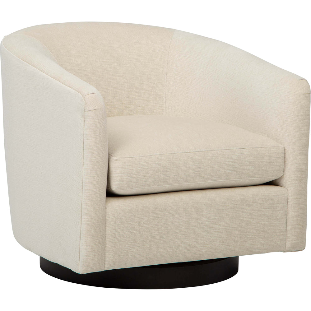 Coltrane Swivel Chair, Colby Cream-Furniture - Chair-High Fashion Home