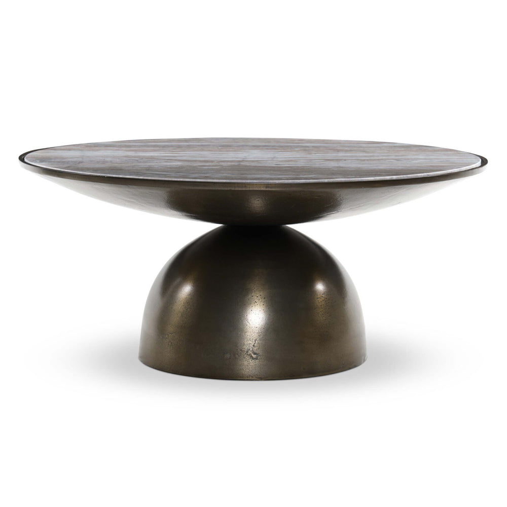Corbett Small Coffee Table, Creamy Taupe Marble/Aged Bronze by Four Hands-Furniture - Accent Tables-High Fashion Home