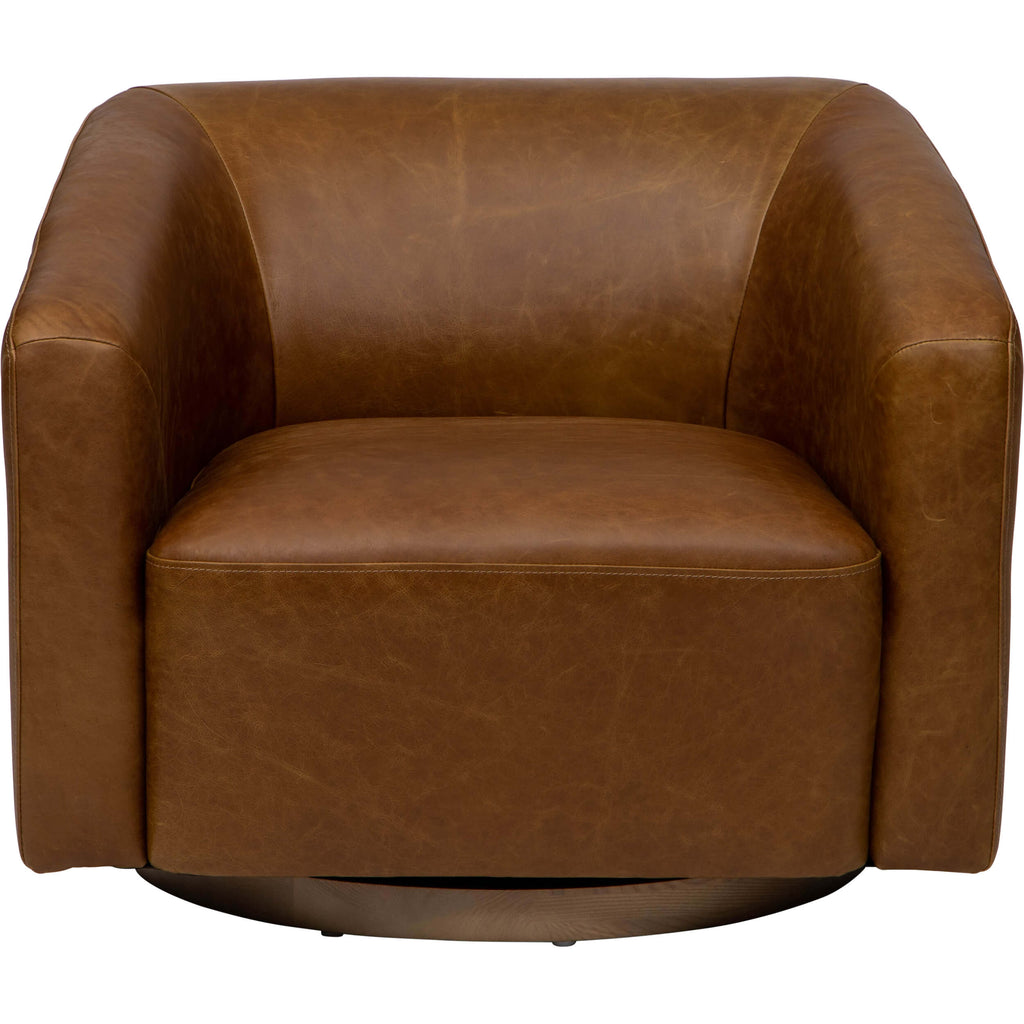 Dana Leather Swivel Chair, Concord Mink by Becki Owens – High