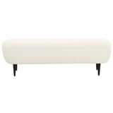 Denise Boucle Bench, Cream-Furniture - Benches-High Fashion Home