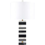 Aadrik Marble Table Lamp, Black/White