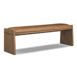 Eros Leather Bench, Conroe Drift by Four Hands-Furniture - Chair-High Fashion Home