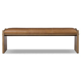 Eros Leather Bench, Conroe Drift by Four Hands-Furniture - Chair-High Fashion Home