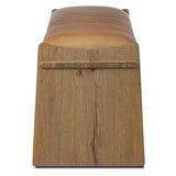 Eros Leather Bench, Conroe Drift by Four Hands-Furniture - Chair-High Fashion Home