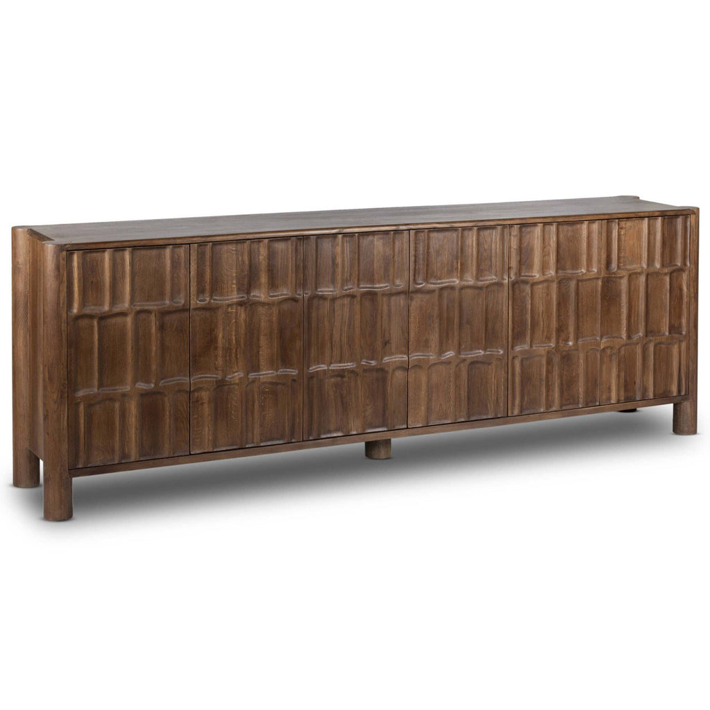 Ezri 6 Door Sideboard in Cocoa by Four Hands | Solid Oak Storage